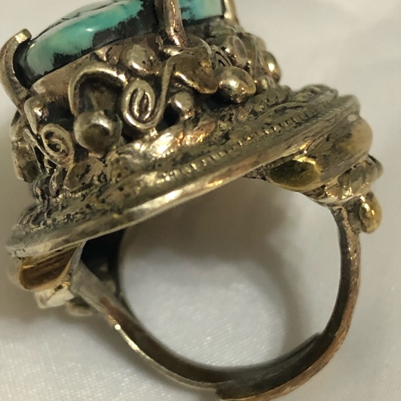 Adjustable Crisocola ring. - Picture 6 of 8